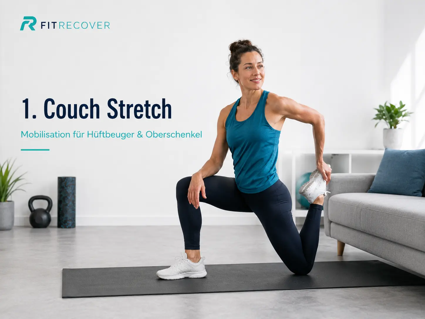 Kniende Couch-Stretch-Variante für Hüftbeuger und vorderen Oberschenkel