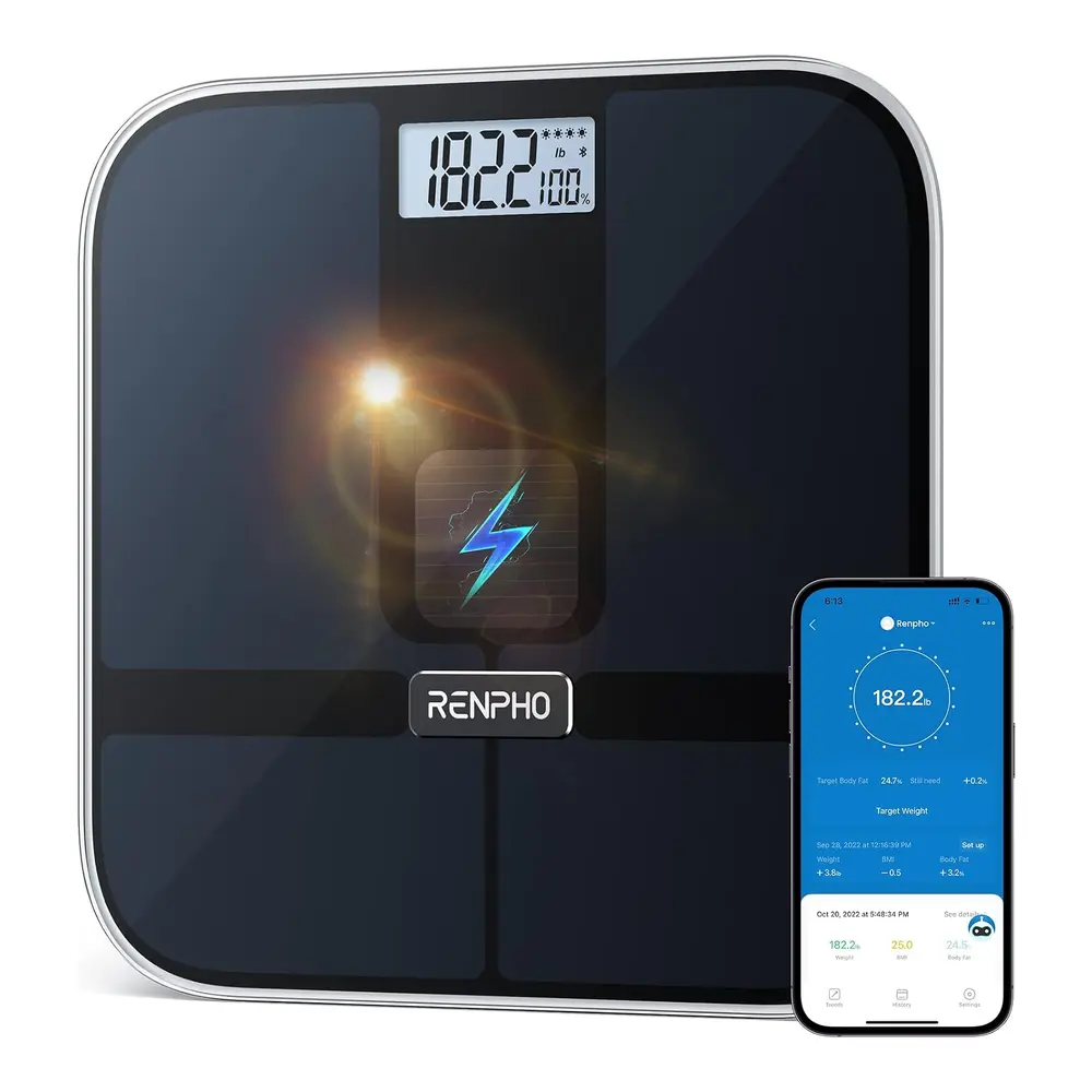 RENPHO Elis Solar 2 mit App und Solarladesymbol
