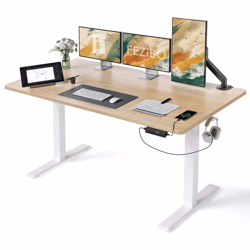 FEZIBO USB-C / USB-A, 160 × 80 cm, Eiche-Dekor – Produktabbildung