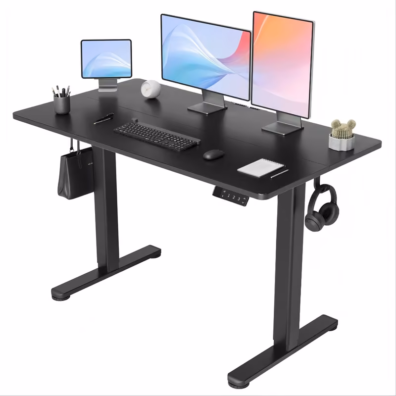 Claiks elektrischer Schreibtisch, 120 × 60 cm, Schwarz – Produktabbildung